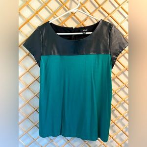 ANA knit and vegan leather shirt